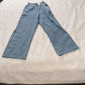 Aerie NWT Gauze Elastic Waist Split Leg Pants